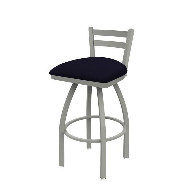 25" Low Back Swivel Counter Stool, Nickel Finish, Canter Twilight Seat